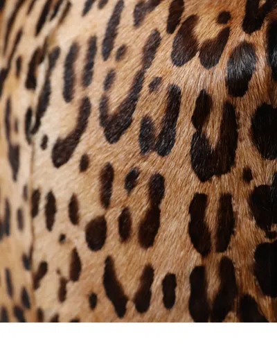 Dolce & Gabbana Brown Leopard Fur Women Bucket Hat In Brown