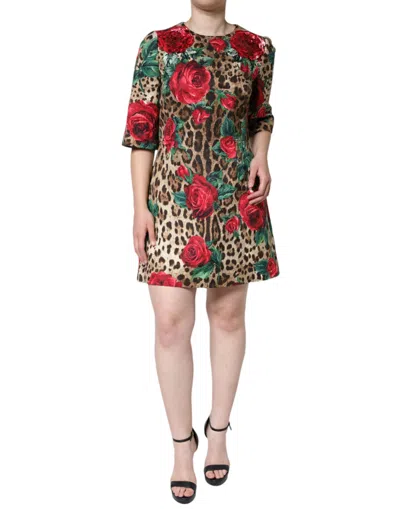 Dolce & Gabbana Short Dress In Brown