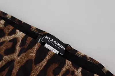 Dolce & Gabbana Brown Leopard Print Swimsuit Swimwear Bikini Women's Bottom In Brown