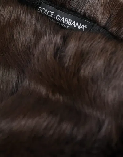 Dolce & Gabbana Brown Weasel Fur Womens Cashmere Hat Beanie In Brown