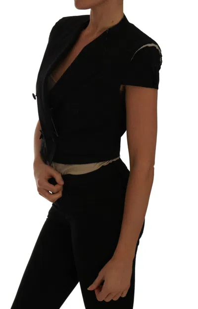 Dolce & Gabbana Black Short Croped Blazer Jacket In Black