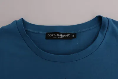 Dolce & Gabbana Blue Cotton 2017 Motive T-shirt In Blue