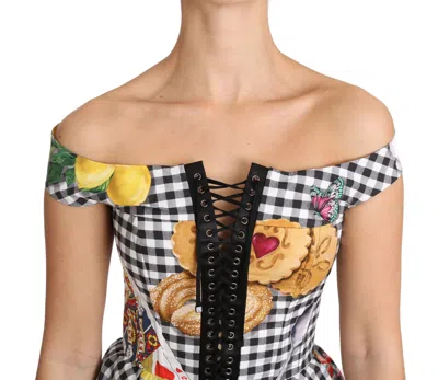 DOLCE & GABBANA DOLCE & GABBANA CHIC CHECKERED CORSET TOP WOMEN'S BLOUSE 