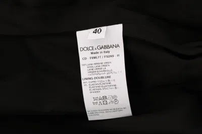 Dolce & Gabbana Gray Polka Dotted Sheath Wool Dress In Gray