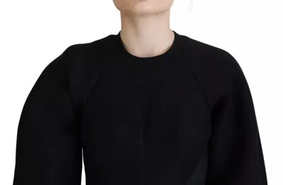 Pre-owned Dolce & Gabbana Cotton Black Long Sleeves A-line Mini Women's Dress ()