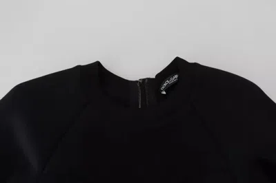 Pre-owned Dolce & Gabbana Cotton Black Long Sleeves A-line Mini Women's Dress ()