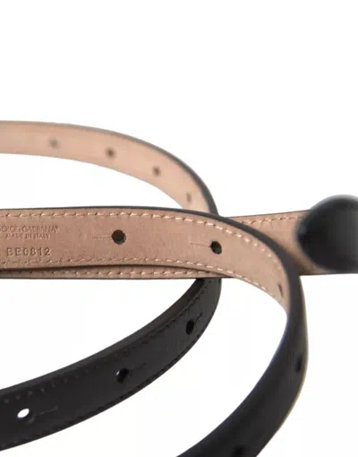 Dolce & Gabbana Dark Brown Leather Gold Metal Buckle Women Belt In Brown