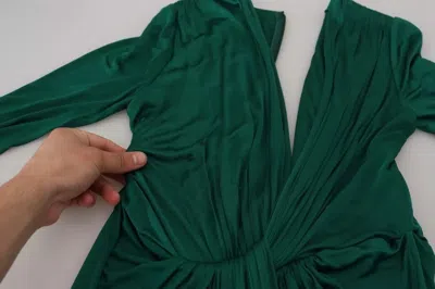 Pre-owned Dolce & Gabbana Dark Green Viscose Long Sleeve Midi Women's Dress ()
