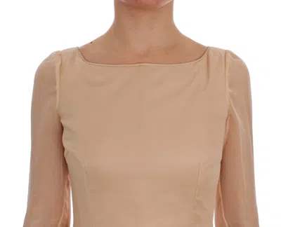 Dolce & Gabbana Beige Silk Ball Gown Full Length Dress In Beige