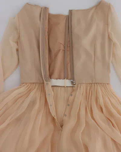 Dolce & Gabbana Beige Silk Ball Gown Full Length Dress In Beige