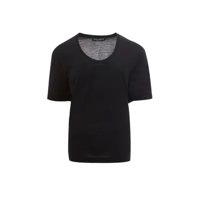 Dolce & Gabbana Elegant Black Cotton Top In Black