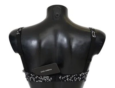 Dolce & Gabbana Black Silk White Lace Stretch Underwear Bra In Black