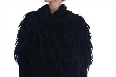 Dolce & Gabbana Black Fringes Wool Pullover Sweater In Black