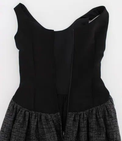 Dolce & Gabbana Black Gray Sheath Gown Full Length Dress In Black