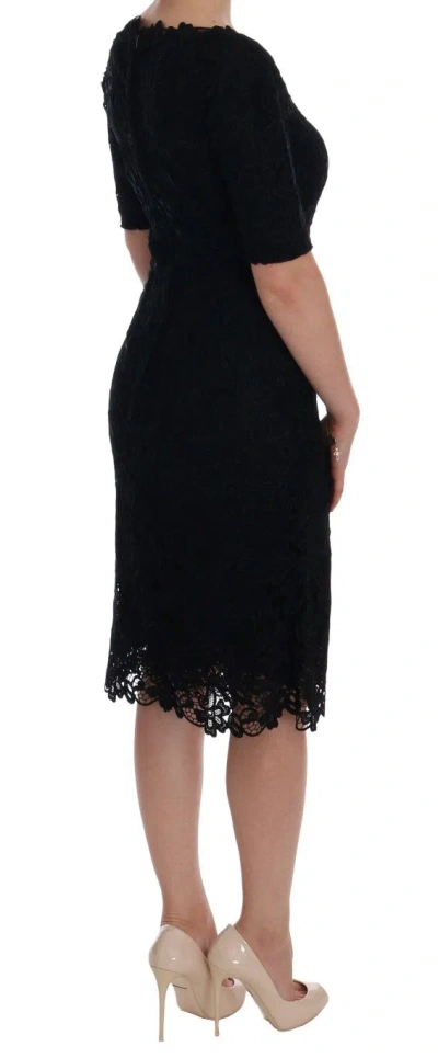 Dolce & Gabbana Elegant Black Knee-length Sheath Dress In Black