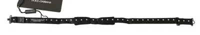 Dolce & Gabbana Black 100% Silk Polka Dot Adjustable Neck Bow Tie In Black