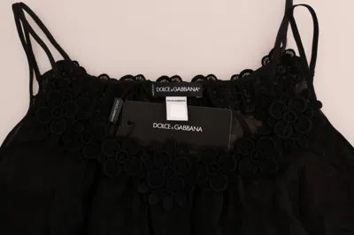 Dolce & Gabbana Black Silk Lace Chemise Dress In Black