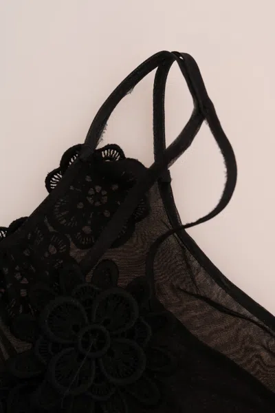 Dolce & Gabbana Black Silk Lace Chemise Dress In Black