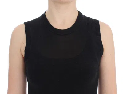 Dolce & Gabbana Black Sleeveless Crewneck Vest Pullover In Black