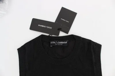 Dolce & Gabbana Black Sleeveless Crewneck Vest Pullover In Black
