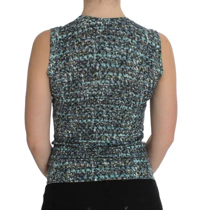 Dolce & Gabbana Blue Wool Sweater Sleeveless Pullover In Blue