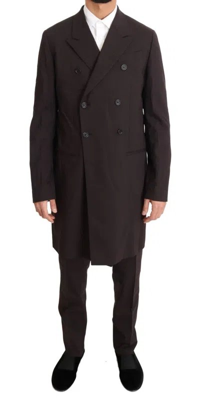 Dolce & Gabbana Elegant Bordeaux Double Breasted Men's Suit In Bordeaux