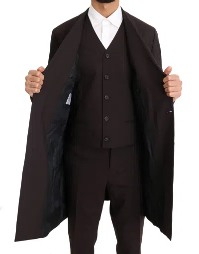 Dolce & Gabbana Elegant Bordeaux Double Breasted Men's Suit In Bordeaux
