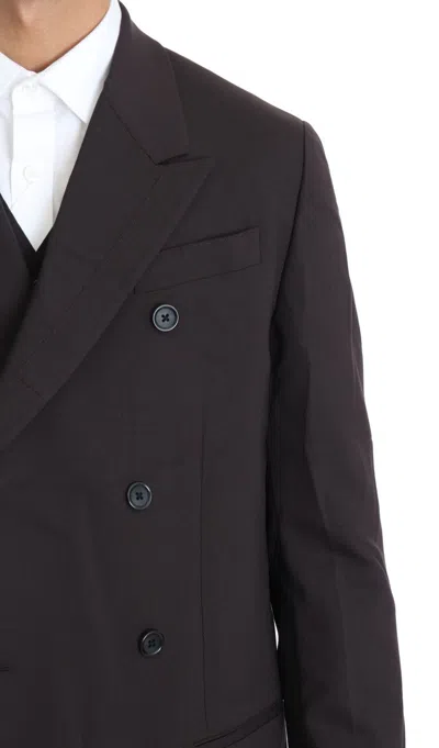Dolce & Gabbana Elegant Bordeaux Double Breasted Men's Suit In Bordeaux