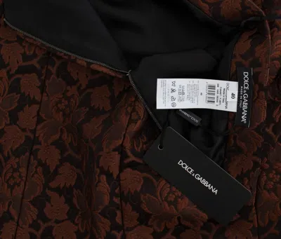 Dolce & Gabbana Brown Floral Brocade Mini Bubble Skirt In Brown