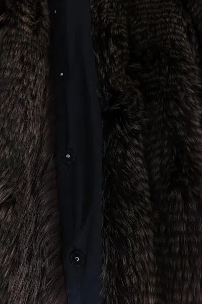 Dolce & Gabbana Brown Raccoon Fur Coat Jacket In Brown