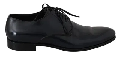 Dolce & Gabbana Blue Leather Dress Derby Formal Mens Shoes In Blue