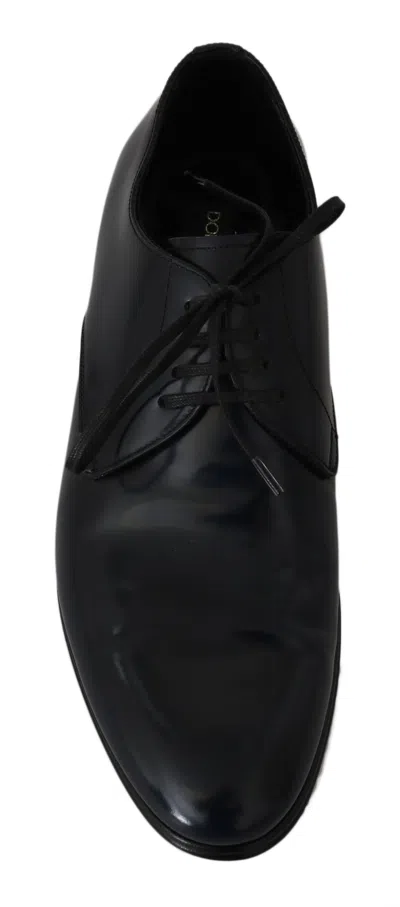 Dolce & Gabbana Blue Leather Dress Derby Formal Mens Shoes In Blue