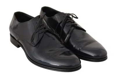 Dolce & Gabbana Blue Leather Dress Derby Formal Mens Shoes In Blue