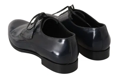 Dolce & Gabbana Blue Leather Dress Derby Formal Mens Shoes In Blue