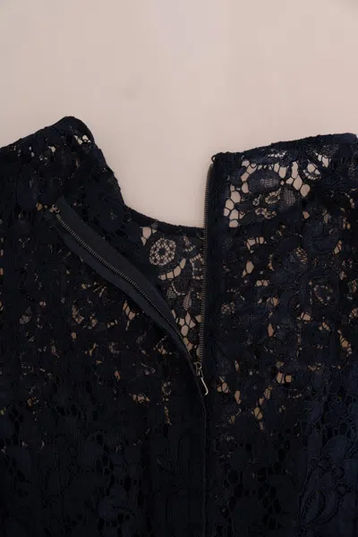 Dolce & Gabbana Elegant Floral Lace A-line Dress In Black