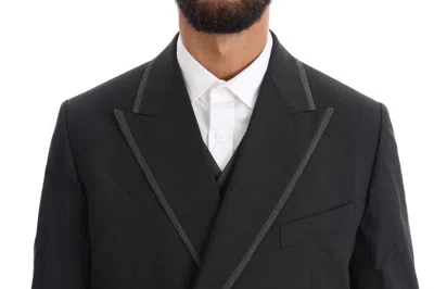 Dolce & Gabbana Gray Wool Stretch 3 Piece Two Button Suit In Gray