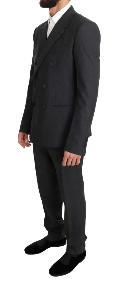 Dolce & Gabbana Elegant Gray Double Breasted Wool Silk Men's Suit In Gray