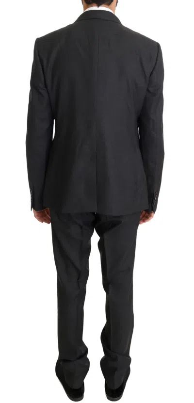Dolce & Gabbana Elegant Gray Double Breasted Wool Silk Men's Suit In Gray