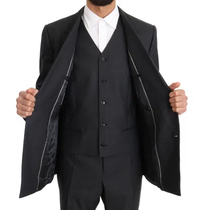 Dolce & Gabbana Elegant Gray Double Breasted Wool Silk Men's Suit In Gray