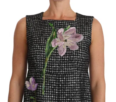 Dolce & Gabbana Elegant Gray Mini A-line Dress With Purple Women's Tulip In Gray