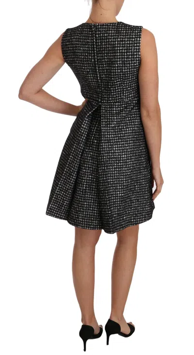 Dolce & Gabbana Elegant Gray Mini A-line Dress With Purple Women's Tulip In Gray