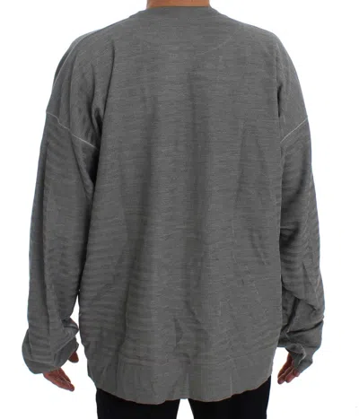 Dolce & Gabbana Gray Crewneck Pullover Silk Sweater In Gray