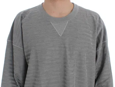 Dolce & Gabbana Gray Crewneck Pullover Silk Sweater In Gray