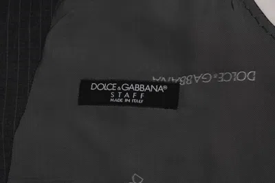 Dolce & Gabbana Gray Staff Cotton Striped Vest In Gray