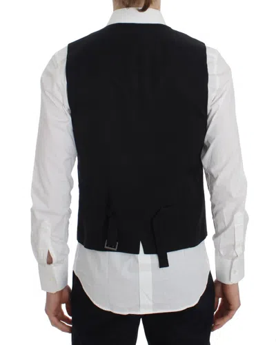 Dolce & Gabbana Gray Striped Formal Vest In Gray