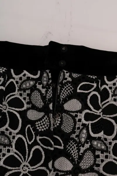 Dolce & Gabbana Elegant Lace Mini Skirt With Crystal Details In Multicolor