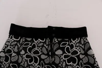 Dolce & Gabbana Elegant Lace Mini Skirt With Crystal Details In Multicolor
