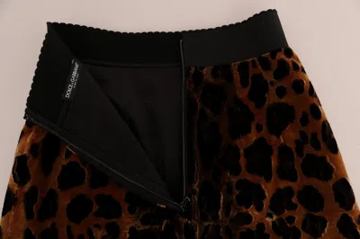 Dolce & Gabbana Brown Leopard Print Silk A-line Skirt In Brown