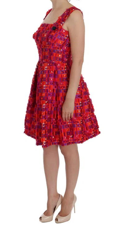 Dolce & Gabbana Pink Patterned A-line Above Knees Dress In Pink