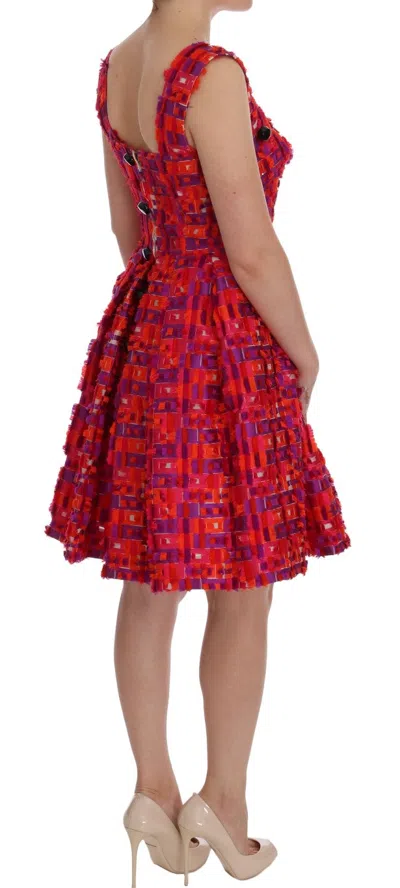 Dolce & Gabbana Pink Patterned A-line Above Knees Dress In Pink